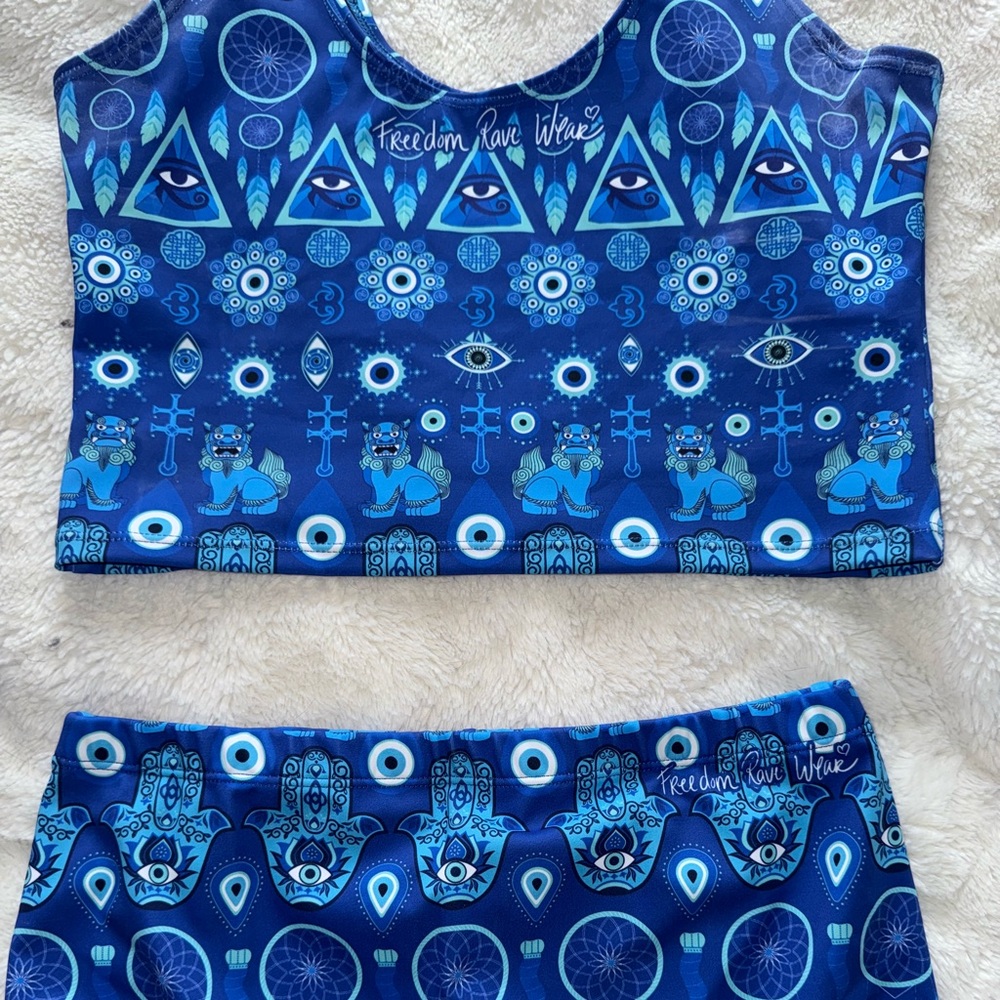 Blue Evil Eye Bikini Set - Rave - Picture 2 of 4